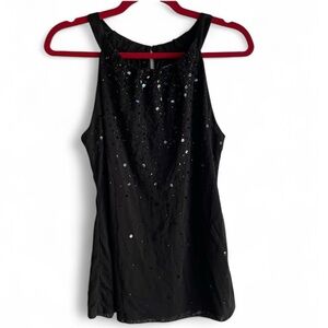 Ann Taylor High Neck Sequin Tank Top Size M